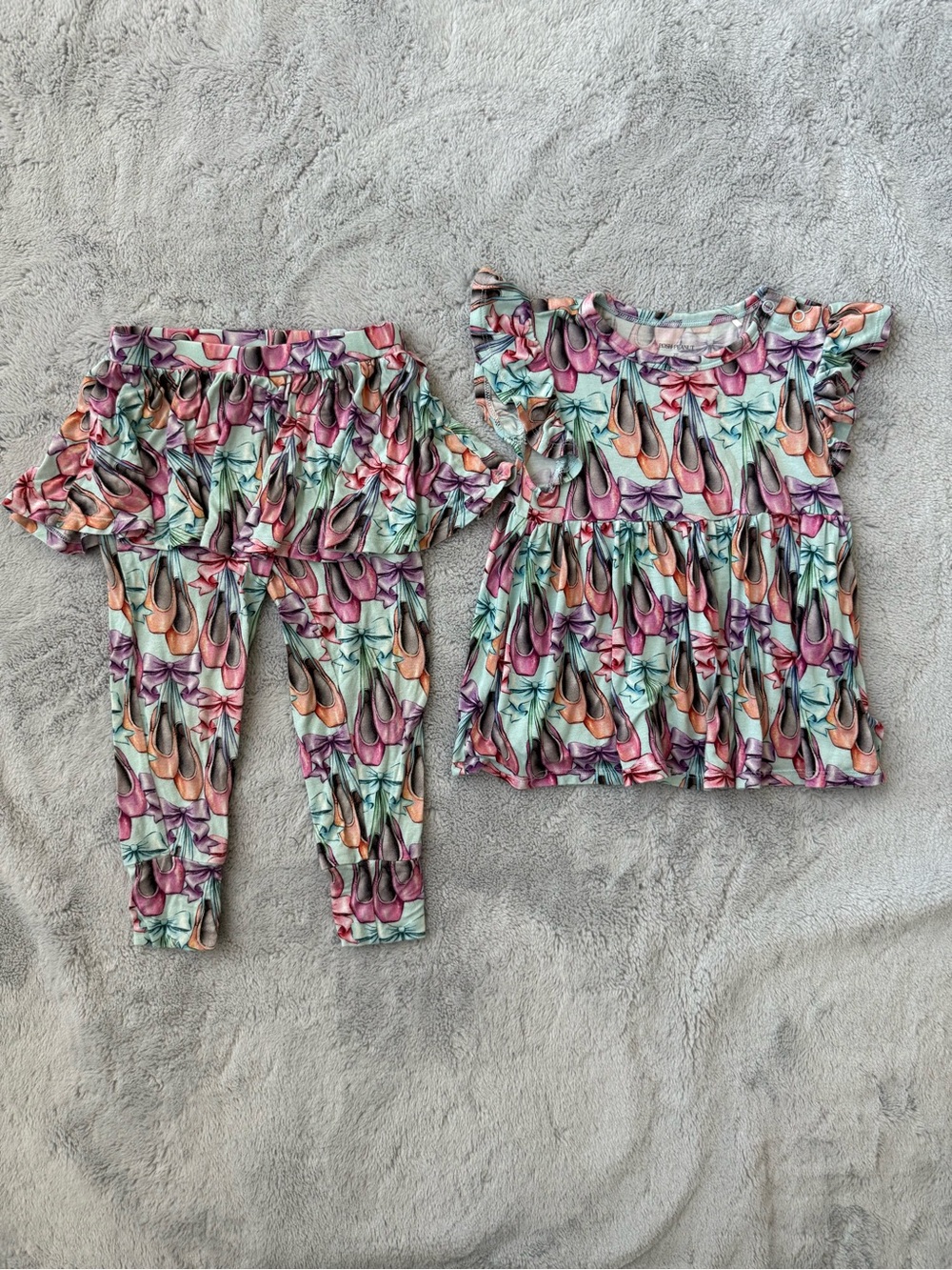 Posh Peanut Ballerina Print Irina bundle - Skirted leggings and Peplum Top